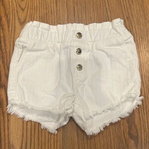 Chloe baby girl 100% cotton shorts with gold buttons 12M